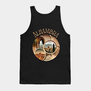 Alhambra Palace Granada Spain - Retro Travel Tank Top